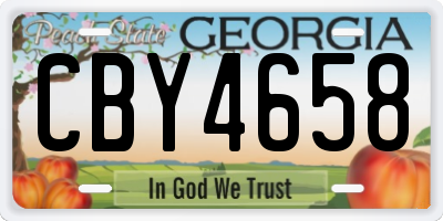 GA license plate CBY4658