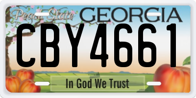 GA license plate CBY4661