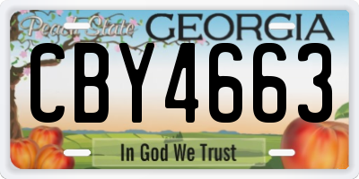 GA license plate CBY4663
