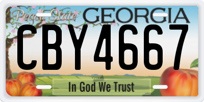 GA license plate CBY4667