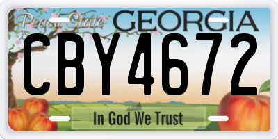 GA license plate CBY4672