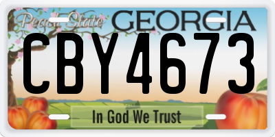 GA license plate CBY4673