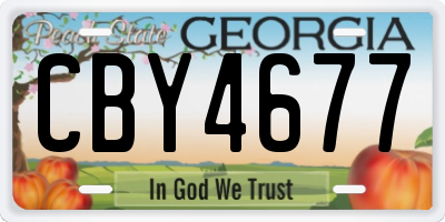 GA license plate CBY4677