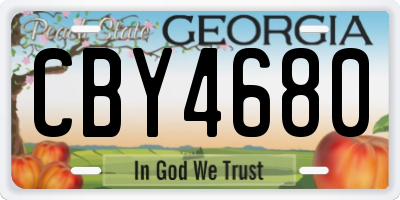 GA license plate CBY4680
