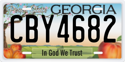 GA license plate CBY4682