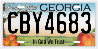 GA license plate CBY4683