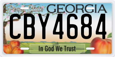 GA license plate CBY4684