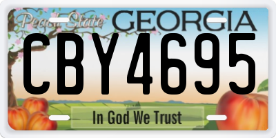 GA license plate CBY4695