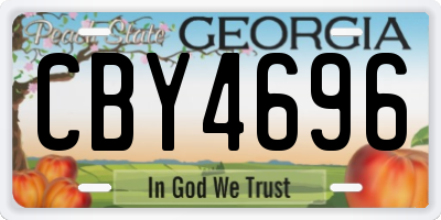 GA license plate CBY4696