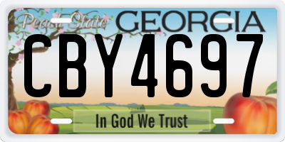 GA license plate CBY4697