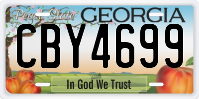 GA license plate CBY4699
