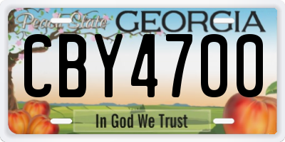 GA license plate CBY4700