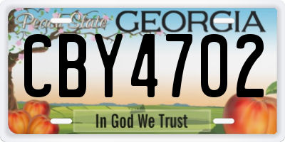 GA license plate CBY4702
