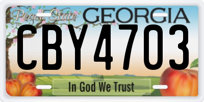 GA license plate CBY4703