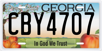 GA license plate CBY4707