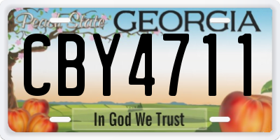 GA license plate CBY4711
