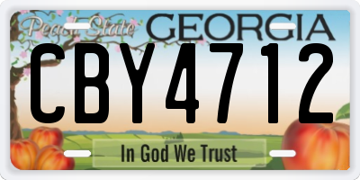 GA license plate CBY4712