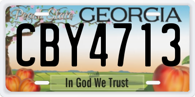 GA license plate CBY4713