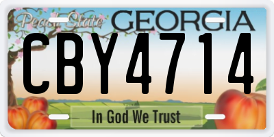 GA license plate CBY4714