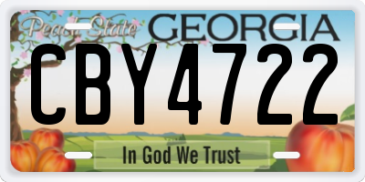 GA license plate CBY4722