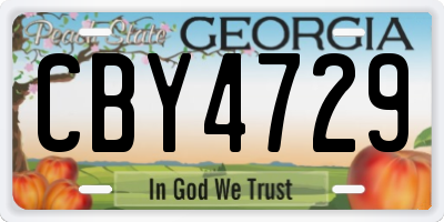 GA license plate CBY4729