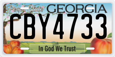 GA license plate CBY4733