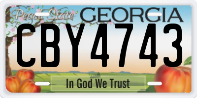 GA license plate CBY4743