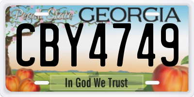 GA license plate CBY4749