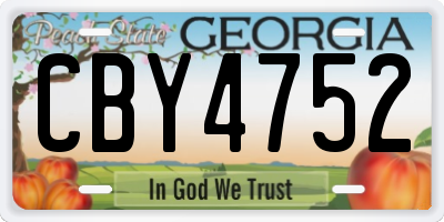 GA license plate CBY4752