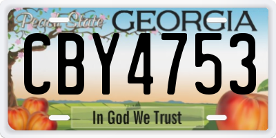 GA license plate CBY4753