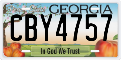 GA license plate CBY4757