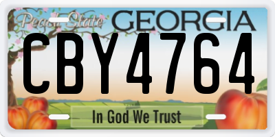GA license plate CBY4764