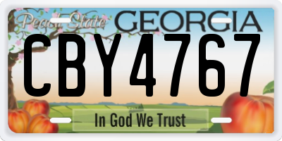 GA license plate CBY4767