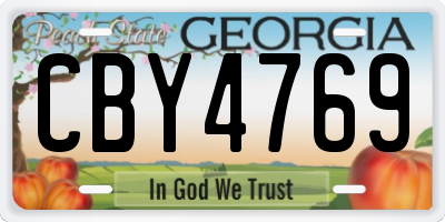 GA license plate CBY4769