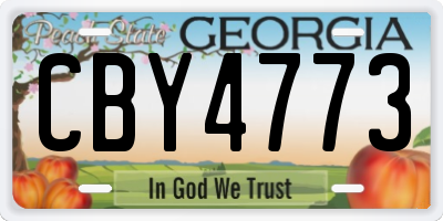 GA license plate CBY4773