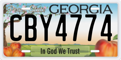 GA license plate CBY4774