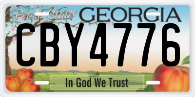 GA license plate CBY4776