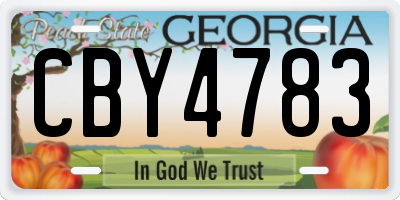 GA license plate CBY4783