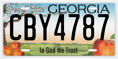 GA license plate CBY4787
