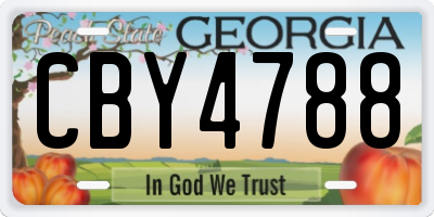 GA license plate CBY4788