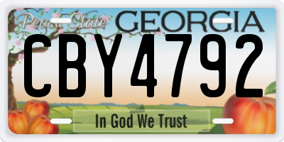GA license plate CBY4792