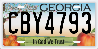 GA license plate CBY4793