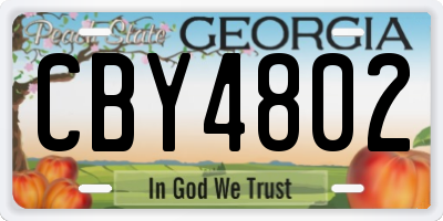 GA license plate CBY4802