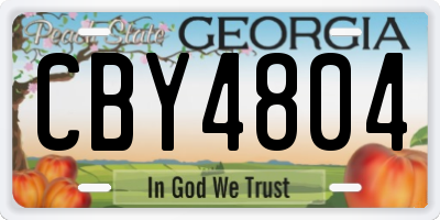 GA license plate CBY4804