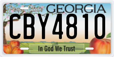 GA license plate CBY4810