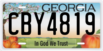 GA license plate CBY4819