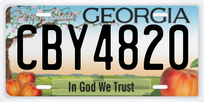 GA license plate CBY4820