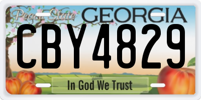 GA license plate CBY4829