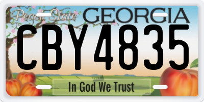 GA license plate CBY4835