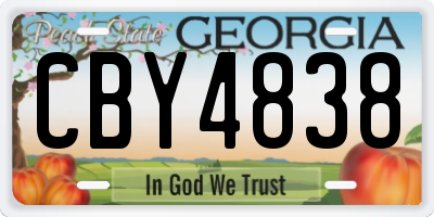 GA license plate CBY4838